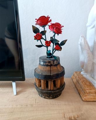 Vaso industriale antico grande mozzo di ruota 