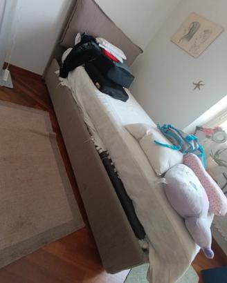 letto singolo a contenitore con materasso
