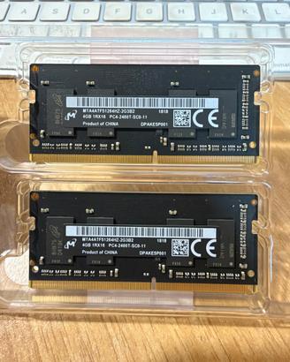 DDR4 8gb (2 banchi da 4gb) pc4-2400T Micron
