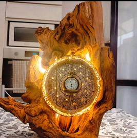 Lampada orologio artigianale