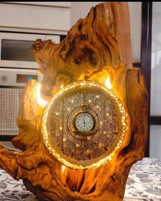 Lampada orologio artigianale