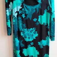 Abito Marella nero a fantasia floreale.