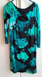 Abito Marella nero a fantasia floreale.