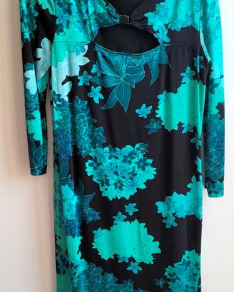 Abito Marella nero a fantasia floreale.