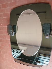 Specchio da bagno con mensola fine anni 60