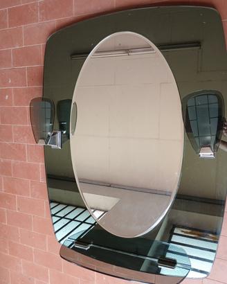 Specchio da bagno con mensola fine anni 60