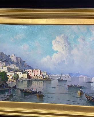 N. De Corsi olio su tavola ‘Marina di Posillipo