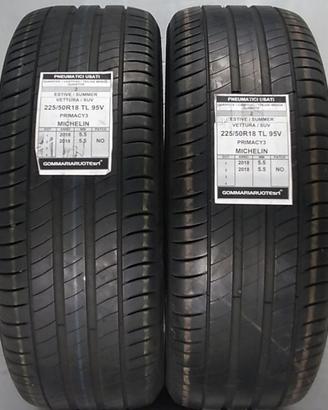 2 PNEUMATICI USATI 225/50R18 95V PRIMACY 3 MICHELI