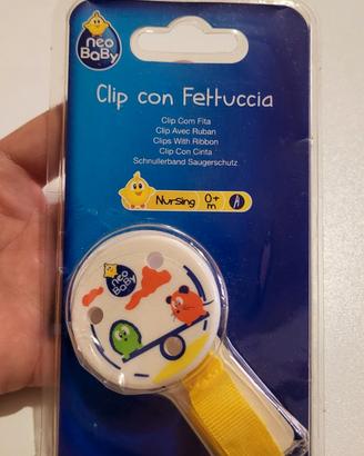 Clip porta ciuccio Neo Baby con fettuccia 0+ mesi 