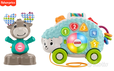 2 Parlamici FisherPrice Alce e Riccio 9 mesi+