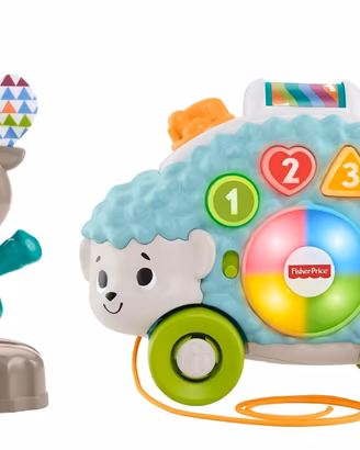 2 Parlamici FisherPrice Alce e Riccio 9 mesi+