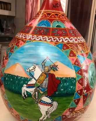 Damigiana decorata stile siciliano