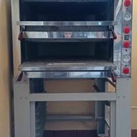 Forno elettrico x pizza a 2 bocche con struttura