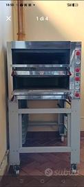 Forno elettrico x pizza a 2 bocche con struttura
