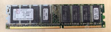 Banco DIMM DDR 400 da 1Gb  KINGSTON KTM-M50/1G