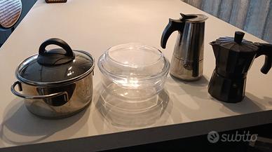 set stoviglie e 6 Coppe vetro