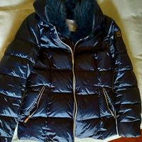 Piumino blu donna Geospirit collo pelliccia 44