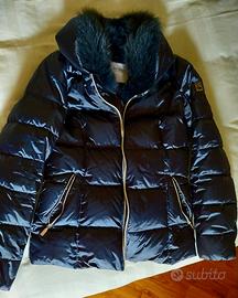 Piumino blu donna Geospirit collo pelliccia 44