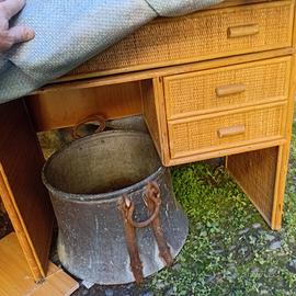 scrivania in bambù e vimini midollina 