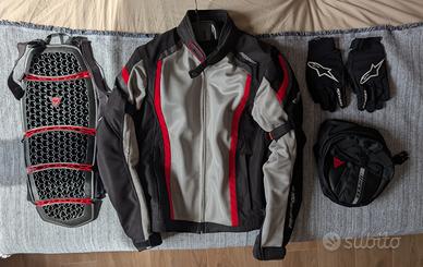 Giacca+Paraschiena+ Guanti+Borsello moto