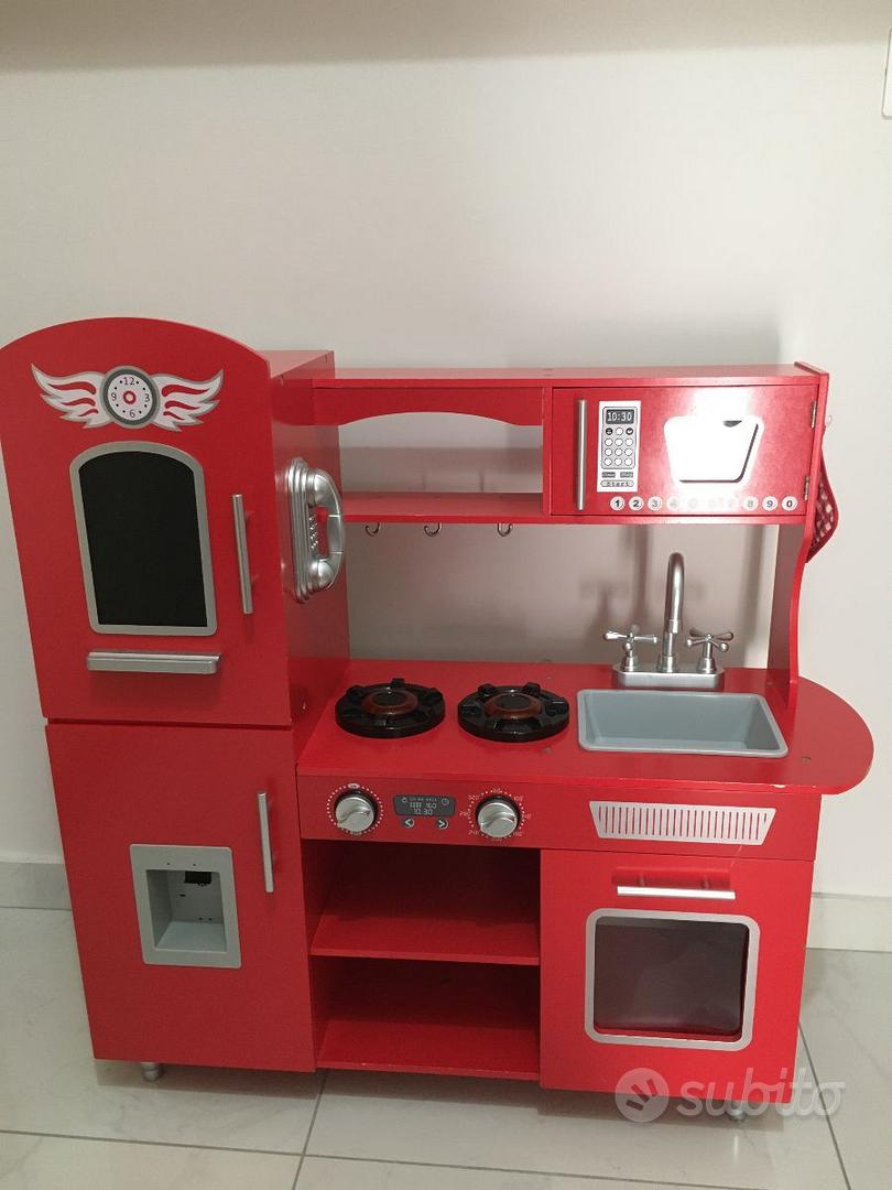 Cucina in legno playset per bambini, Leomark, colore rosso