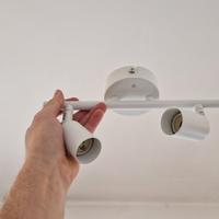 Plafoniera in metallo bianco a 2 faretti 