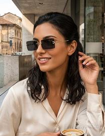 Occhiali minimal da sole oro/nero -  luxury