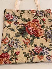 Shopping/tote bag in tessuto gobelin jacquard