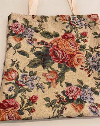 Shopping/tote bag in tessuto gobelin jacquard