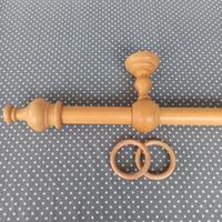 2  bastoni completi per tende in legno cm 150 