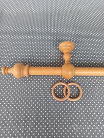 2  bastoni completi per tende in legno cm 150 