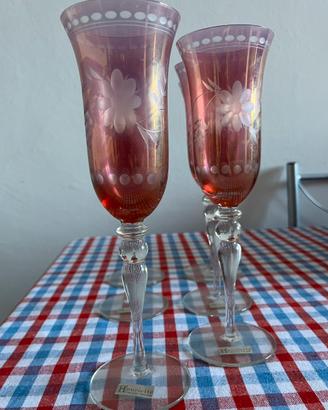 6 calici flûte incisi e dipinti a mano Henrietta