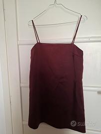 Tubino corto Borgogna con spalline sottili. Tg. S