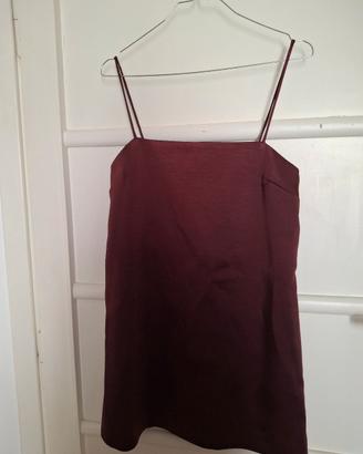 Tubino corto Borgogna con spalline sottili. Tg. S