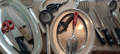 set 51 utensili cucina, vassoi, coltelli, forbici 