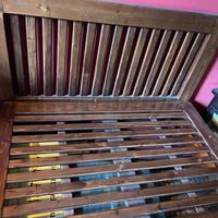 Letto a doghe rigide in legno massello 120x200