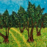 Stradina di campagna , olio su tela stile Van Gogh