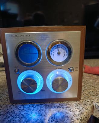 Radio sveglia stile vintage legno