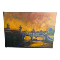 Quadro originale olio su tela Lucan Carpette