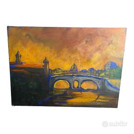 Quadro originale olio su tela Lucan Carpette