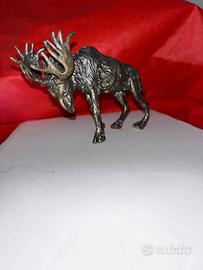 Miniatura statuina argento ALCE fatta a mano