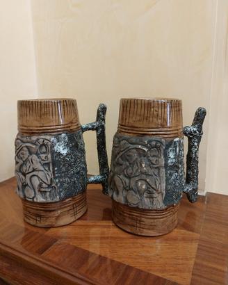 Boccali birra vintage ceramica artigianale 