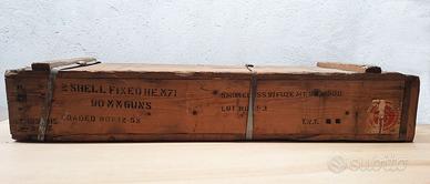 Cassa militare vintage legno 90mm M71 vuota 50's