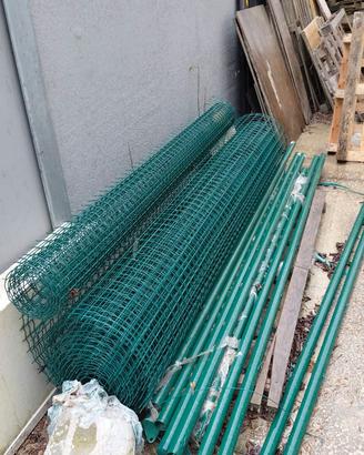 Rete recinzione verde h 2,5 m + 9 pali da 3 m