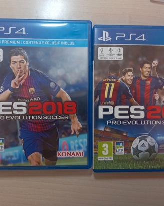 pes 2018 e 2017 