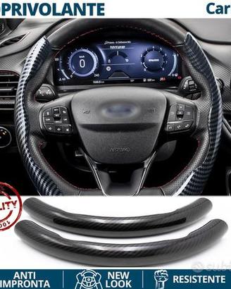 COPRIVOLANTE per FORD Effetto FIBRA CARBONIO Nero