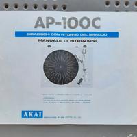 Manuale istruzioni giradischi Akai AP-100C
