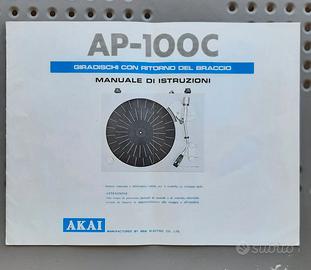Manuale istruzioni giradischi Akai AP-100C