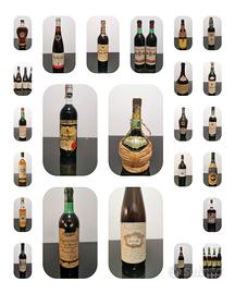 Stock bottiglie vintage vino 