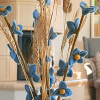 Rami fioriti blu in feltro (kit da 3) NUOVI